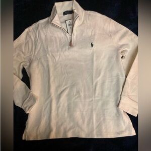 Ralph Lauren Polo Decadent Cream/Green
Pony 1/4 Zip Mens Long Sleeves  sz XL